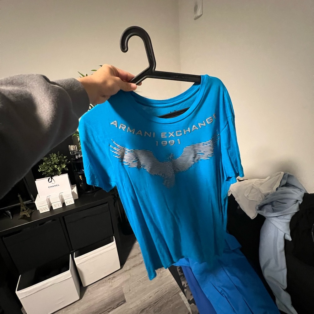 Armani blue tshirt